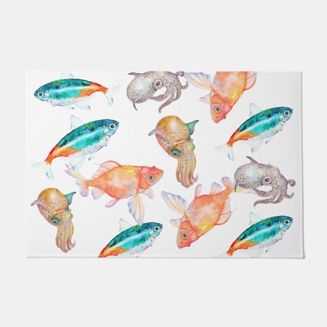 Sea animal pattern doormat (Front)