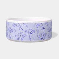 Sea animals and sailboat one line drawing pattern