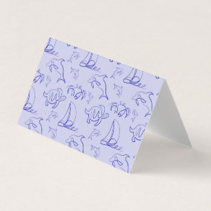 Sea animals and sailboat one line drawing pattern