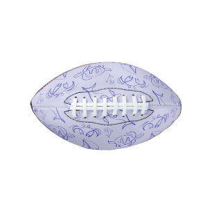 Sea animals and sailboat one line drawing pattern football