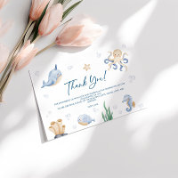Sea Animals Baby Shower Thank You Card