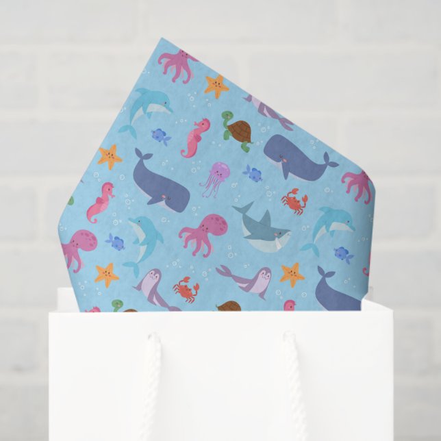 Sea Animals Decoupage Tissue Paper (Gift Bag)