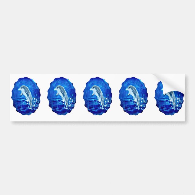 Sea Animals Leaping Dolphin Bumper Sticker (Front)