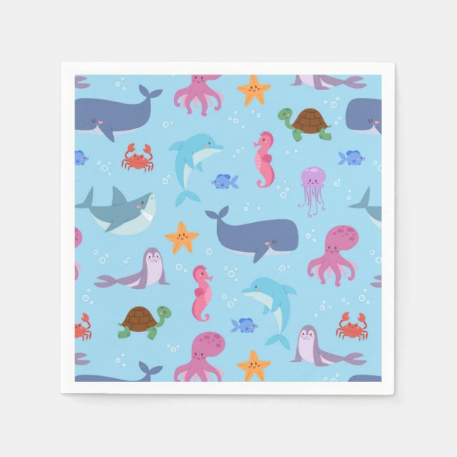Sea Animals Napkin (Front)
