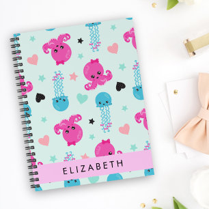 Sea Animals, Octopus, Jellyfish, Hearts, Your Name Planner