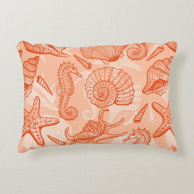Sea animals seamless pattern decorative cushion (Front)