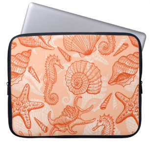 Sea animals seamless pattern laptop sleeve