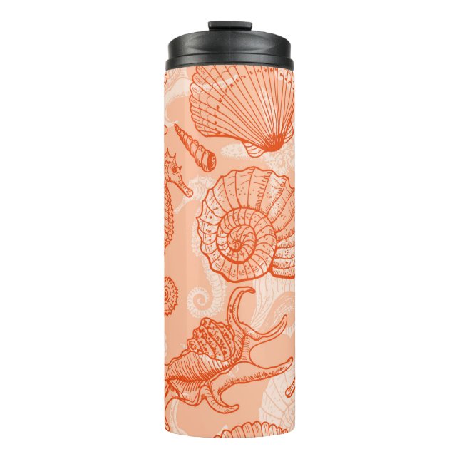 Sea animals seamless pattern thermal tumbler (Front)