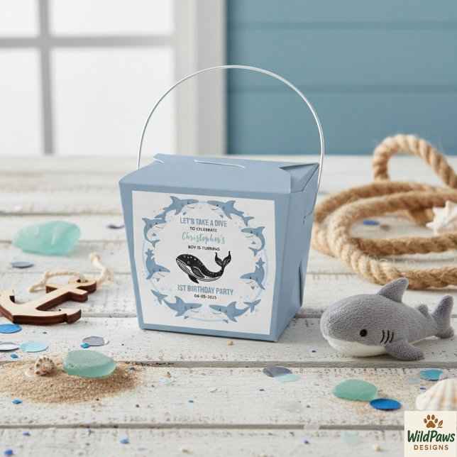 Sea Animals Shark 1st Birthday | Under the Sea  Favour Box (Sea Animals Shark 1st Birthday | Under the Sea Favor Boxes
)