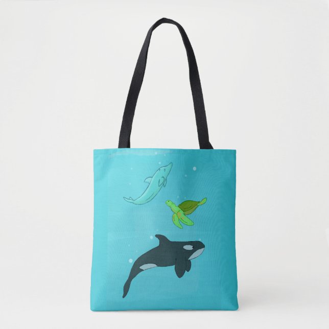 Sea Animals Tote Bag (Front)