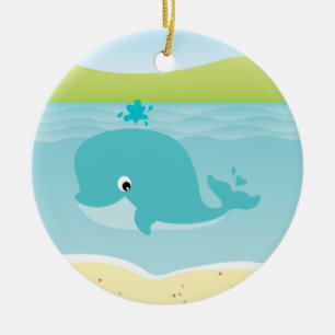 Sea animals, whale and starfish Kids Ornament