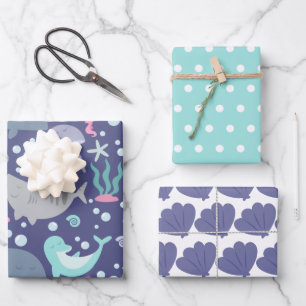 Sea Animals Wrapping Paper Sheet