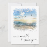 ** Sea Artistic RSVP - Beach Ocean QR AR7 Wedding