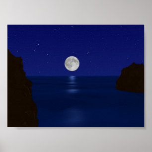Sea at Night Poster