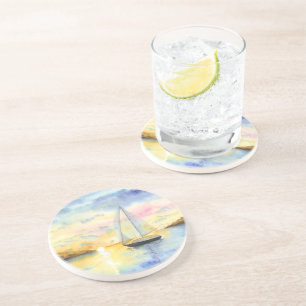 Sea at sunset coaster