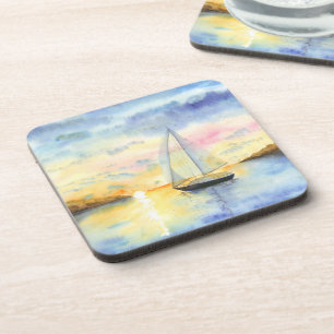 Sea at sunset coaster