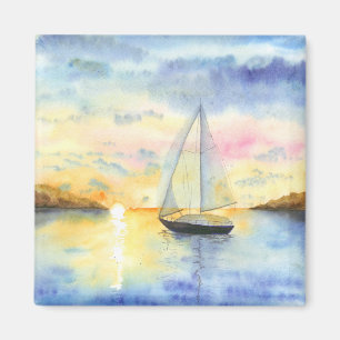 Sea at sunset magnet