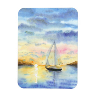 Sea at sunset magnet