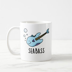 Sea Bass Funny Bass Guitar Fish Pun  Coffee Mug