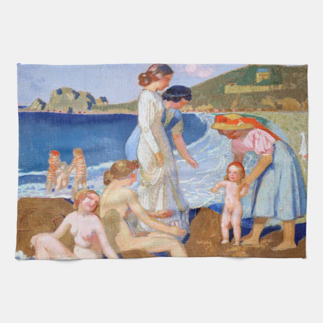 Sea Bathing, Maurice Denis Tea Towel (Horizontal)