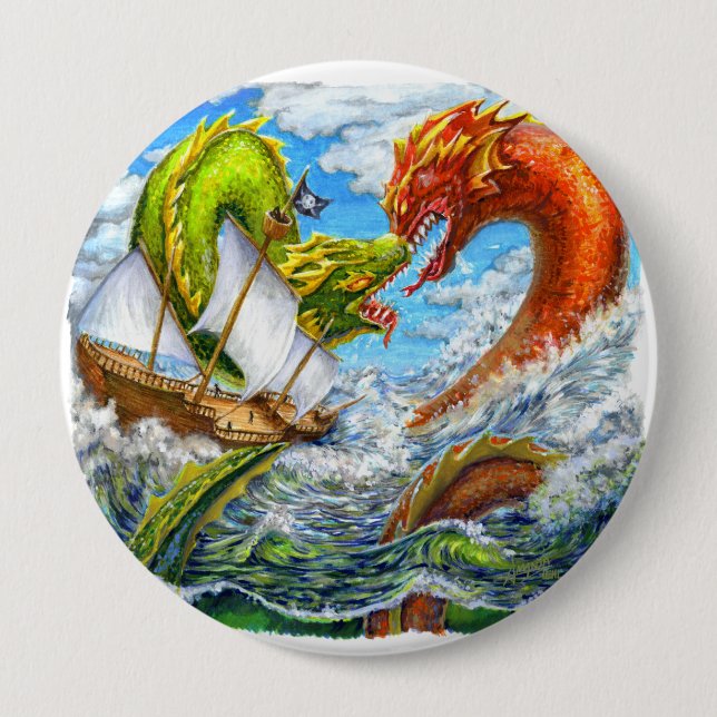 Sea Battle 10 Cm Round Badge (Front)