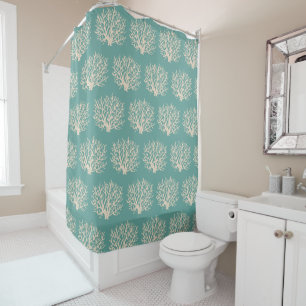 Sea Beach Ocean Coral Bathroom Shower Curtain 