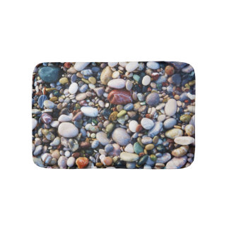 Sea Beach Pebbles and Colourful Rocks Bath Mat