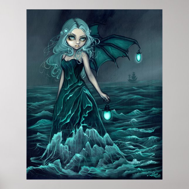 Sea Beacon gothic sea fairy Art Print (Front)