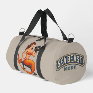 Sea Beast Mode Mermaid - Retro Pin-Up Gym Fitness Duffle Bag