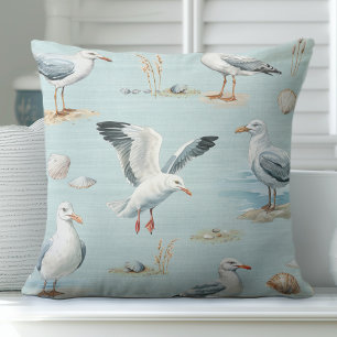 Sea Birds Throw Pillow