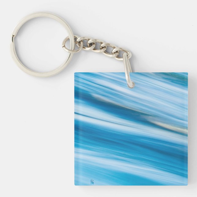 Sea Blue Abstract         Key Ring (Front)