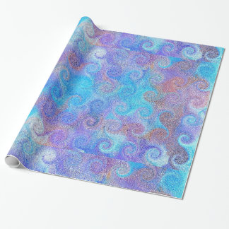 Sea Blue Curls Wrapping Paper