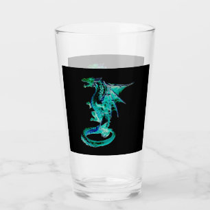 Sea Blue Dragon Fantasy Creature Art, Ocean Myth  Glass