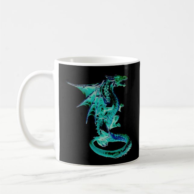Sea Blue Dragon Fantasy | Magical Coffee Mug (Left)