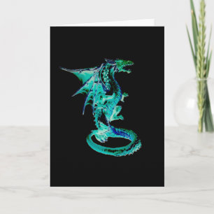 Sea Blue Dragon Greeting Card Add Own Text