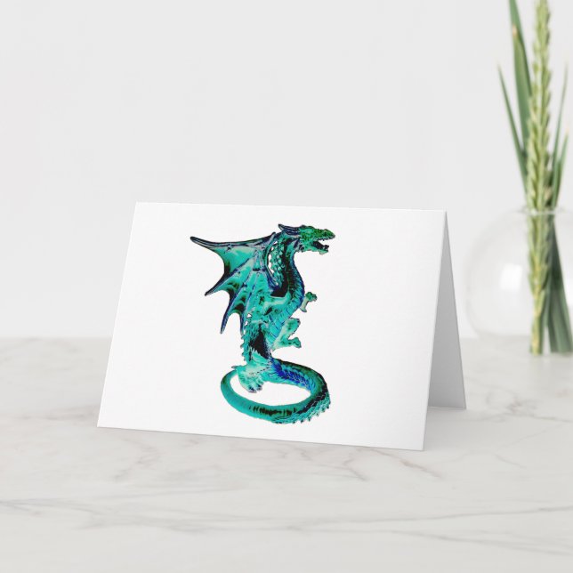 Sea Blue Dragon Greeting Card Add Own Text (Front)