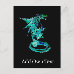 Sea Blue Dragon Holiday Postcard