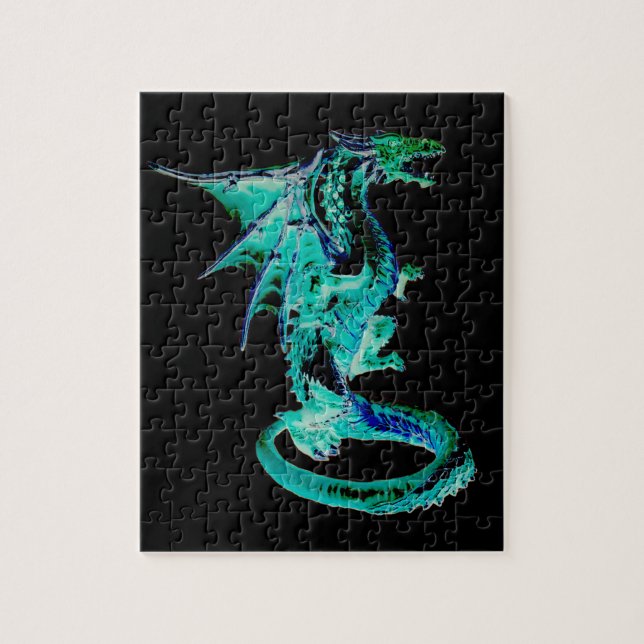 Sea Blue Dragon Ocean Fantasy Mythical Creature St Jigsaw Puzzle (Vertical)