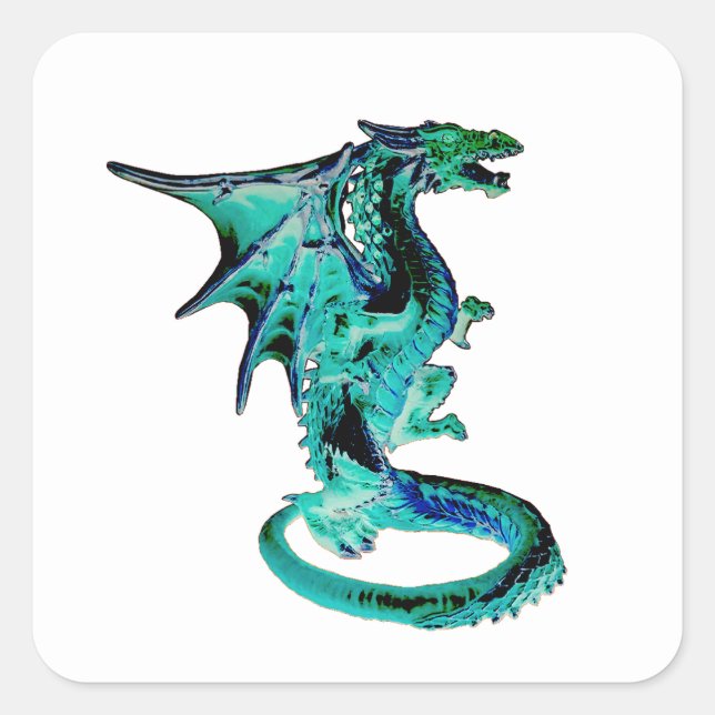 Sea Blue Dragon  Square Sticker (Front)