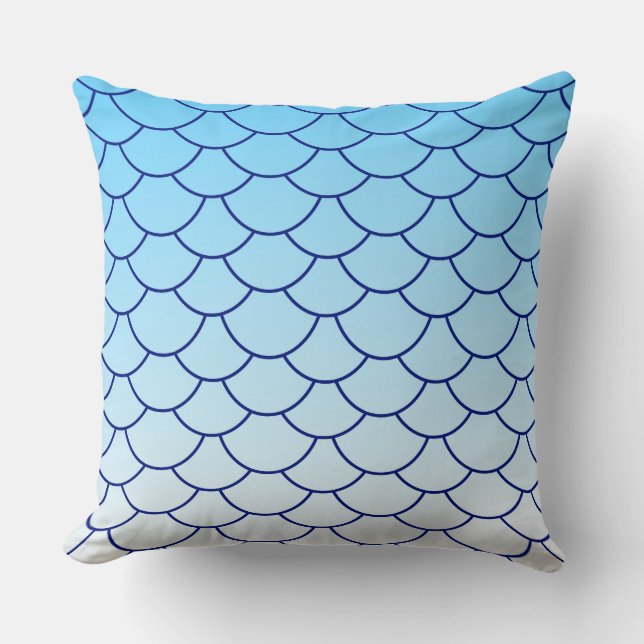 Sea Blue Fish Scale  Cushion (Front)