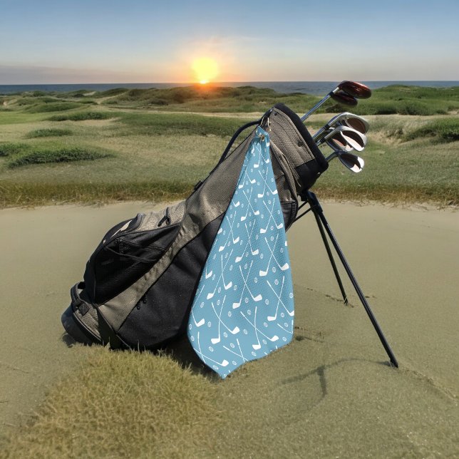 Sea Blue Golf Stick Ball Golf Towel (Golf Towel)