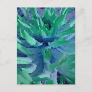 Sea blue, ocean green, dahlia, large bloom postcard