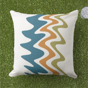 Sea Blue Pumpkin Orange Olive Green  Cushion