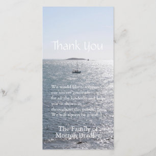Sea Boat and Island 1 Sympathy Thank You Card