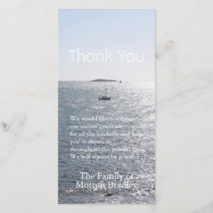 Sea Boat and Island 3 Sympathy Thank You Card