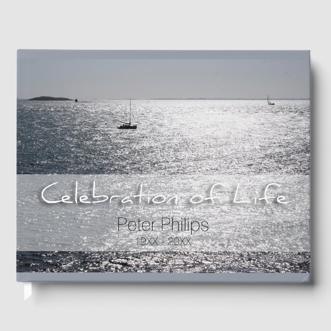 Sea Boat Celebration of Life Funeral W Guest Book (Front)