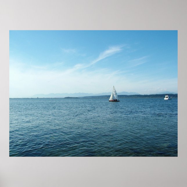 sea, boats and sky poster (Front)