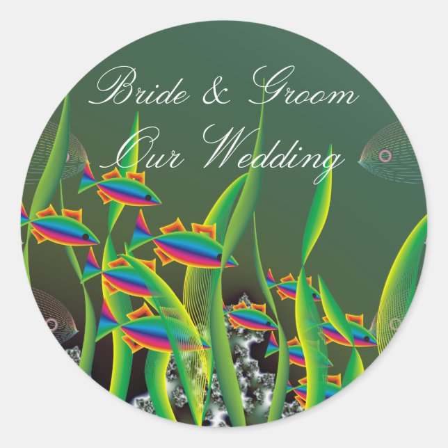 Sea Bottom Wedding Sticker (Front)