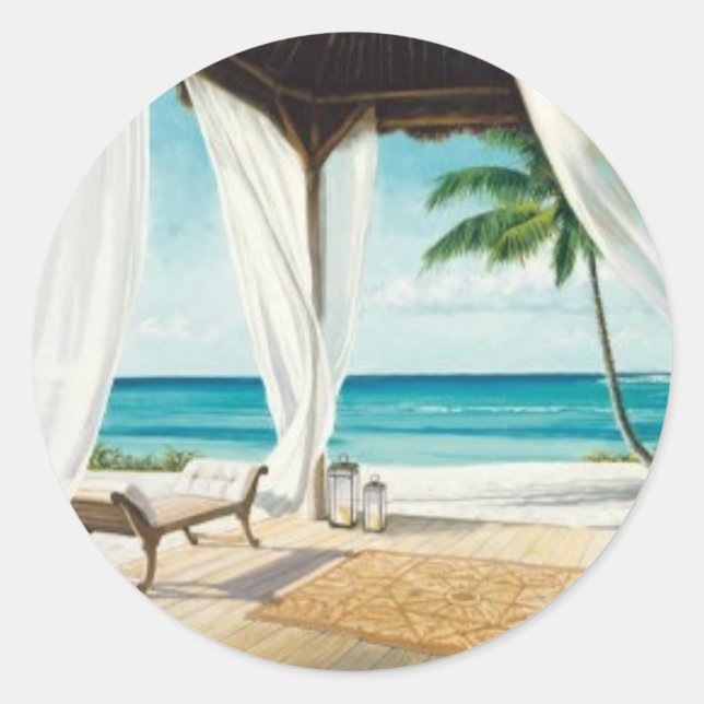 sea breeze classic round sticker (Front)