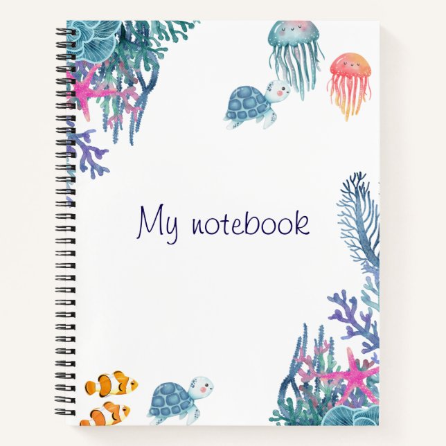 Sea Breeze Notebook – Cute Journal for Ocean Lover (Front)